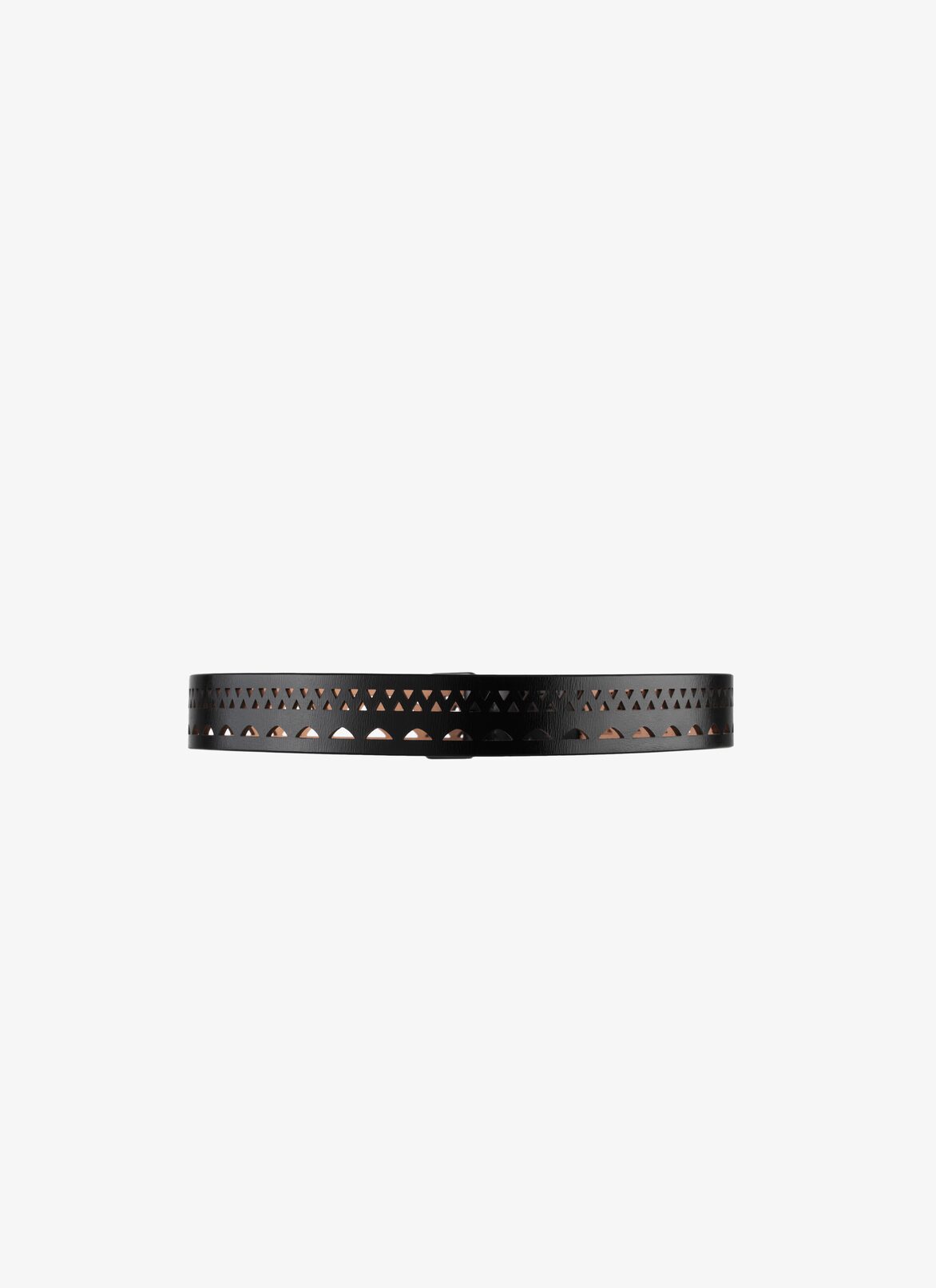 Thin Belt in vienne wave lux calfskin ALAÏA BLACK THIN BELT IN VIENNE WAVE LUX CALFSKIN